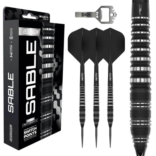 Red Dragon Sable 02 - 90% Tungsten Steel Tip Darts (Torpedo) | Switch Point