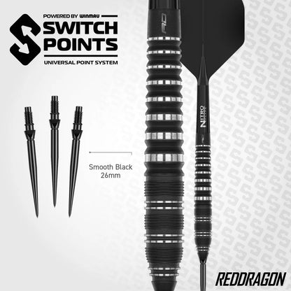 Red Dragon Sable 02 - 90% Tungsten Steel Tip Darts (Torpedo) | Switch Point