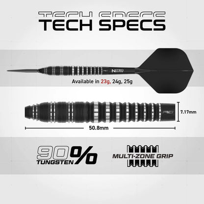 Red Dragon Sable 02 - 90% Tungsten Steel Tip Darts (Torpedo) | Switch Point
