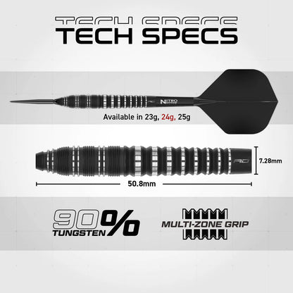 Red Dragon Sable 02 - 90% Tungsten Steel Tip Darts (Torpedo) | Switch Point