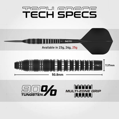 Red Dragon Sable 02 - 90% Tungsten Steel Tip Darts (Torpedo) | Switch Point