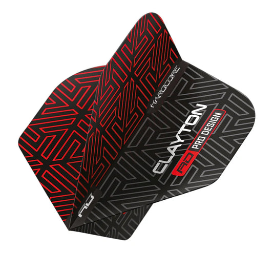 Jonny Clayton Red & Black Hardcore Premium Standard Dart Flights