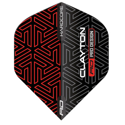 Jonny Clayton Red & Black Hardcore Premium Standard Dart Flights