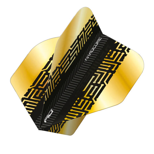 Red Dragon Gold & Black Maze Hardcore Premium Standard Dart Flights
