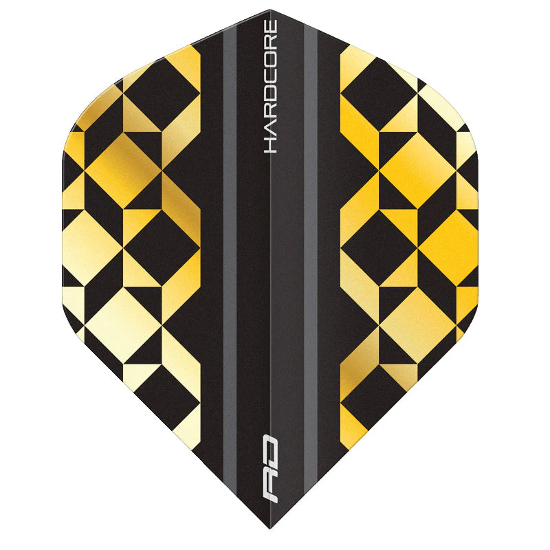 Gold & Black Geometric Hardcore Premium Standard Dart Flights