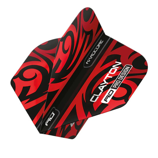Jonny Clayton Red & Black Tribal Hardcore Standard Dart Flights