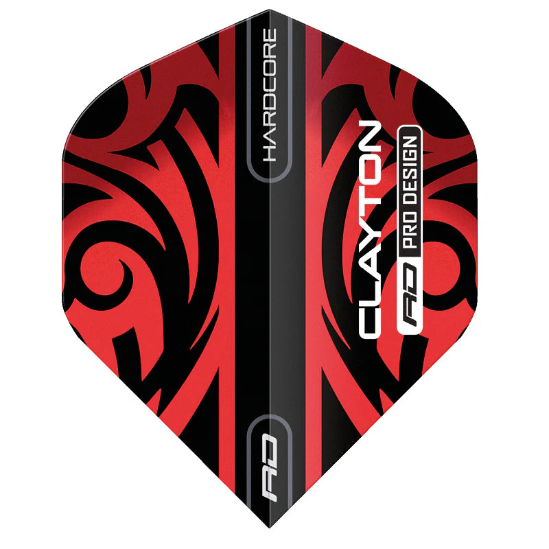 Jonny Clayton Red & Black Tribal Hardcore Standard Dart Flights