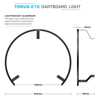 MISSION TORUS 270 DARTBOARD LIGHTING - BRIGHT WHITE LIGHT
