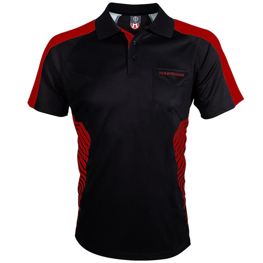 Harrows Vivid Deep Red and Black Dart Shirt
