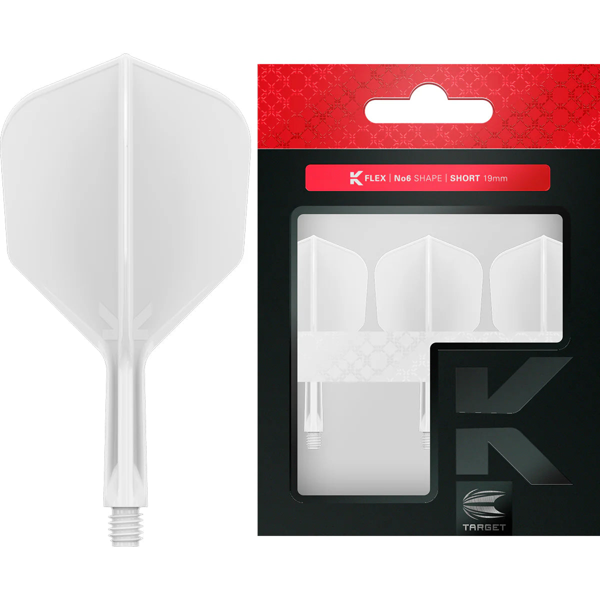 White K-Flex No6 Darts Flights