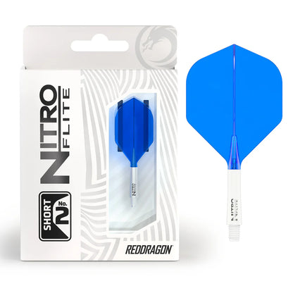 Red Dragon Nitro Flite - Integrated Flight and Shaft  White & Blue