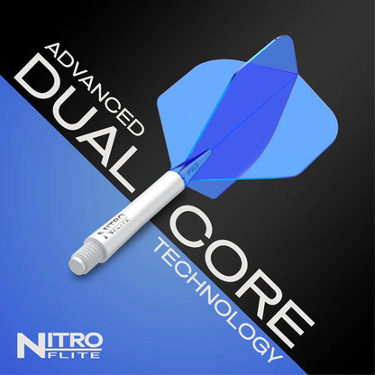 Red Dragon Nitro Flite - Integrated Flight and Shaft  White & Blue