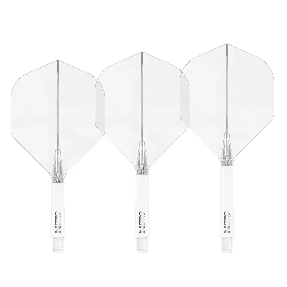 Red Dragon Nitro Flite - Integrated Flight and Shaft White & Clear
