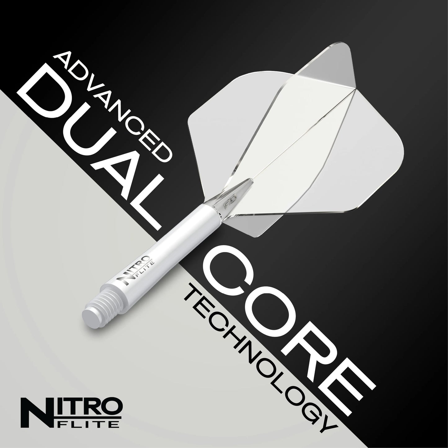 Red Dragon Nitro Flite - Integrated Flight and Shaft White & Clear