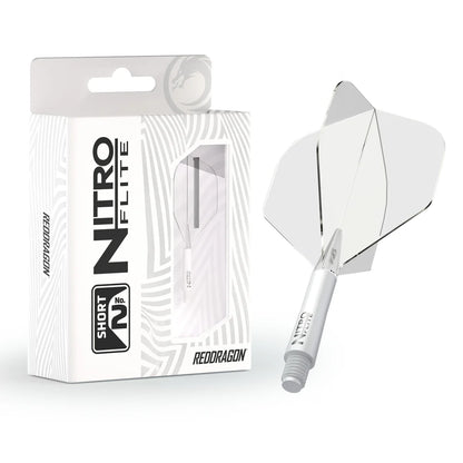 Red Dragon Nitro Flite - Integrated Flight and Shaft White & Clear