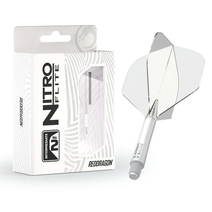 Red Dragon Nitro Flite - Integrated Flight and Shaft White & Clear