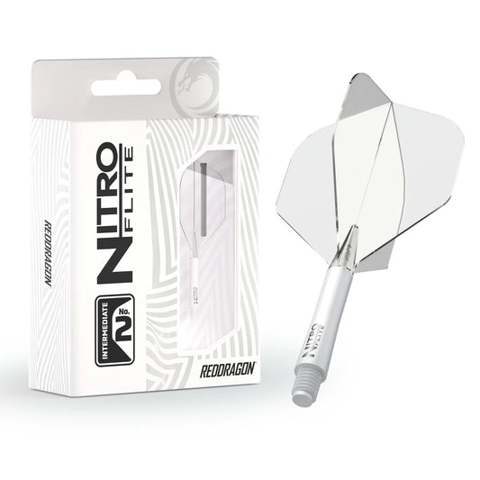 Red Dragon Nitro Flite - Integrated Flight and Shaft White & Clear