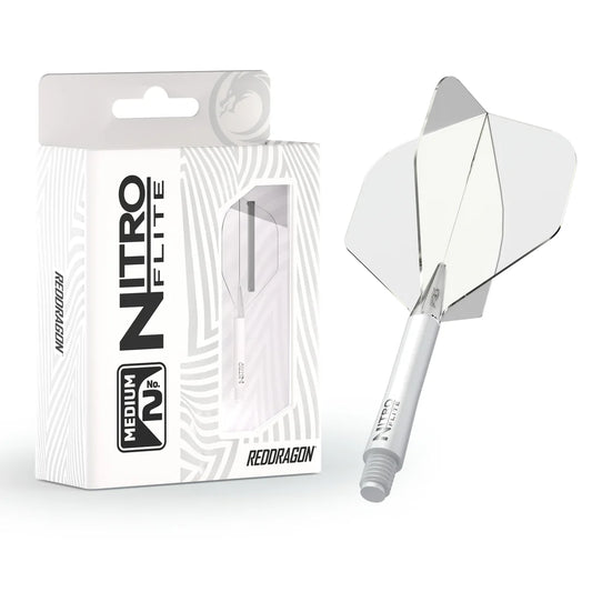 Red Dragon Nitro Flite - Integrated Flight and Shaft White & Clear