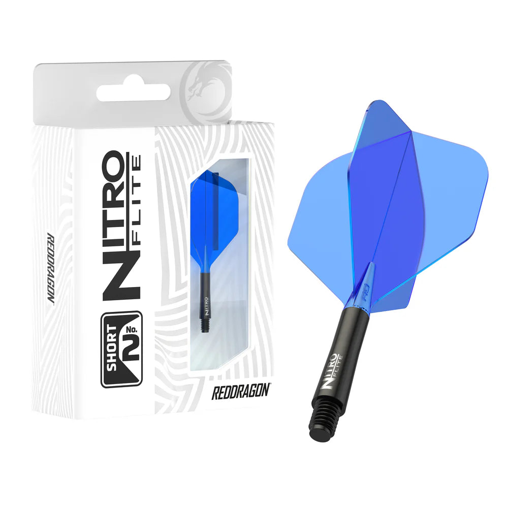 Red Dragon Nitro Flite - Integrated Flight and Shaft  Black & Blue