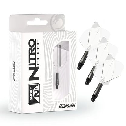 Red Dragon Nitro Flite - Integrated Flight and Shaft Black & Clear