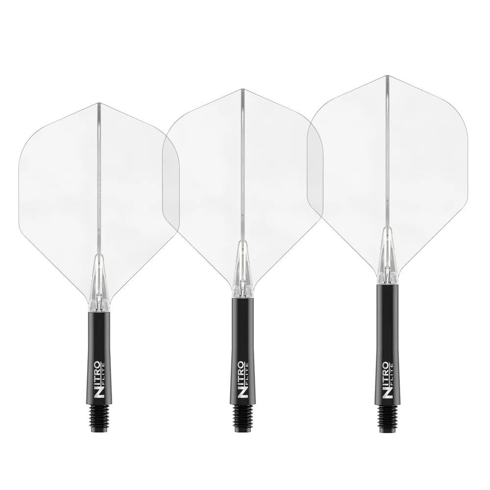 Red Dragon Nitro Flite - Integrated Flight and Shaft Black & Clear