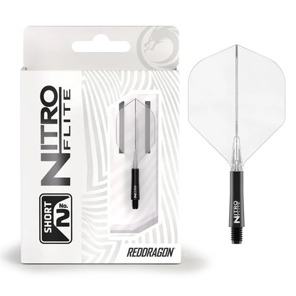 Red Dragon Nitro Flite - Integrated Flight and Shaft Black & Clear