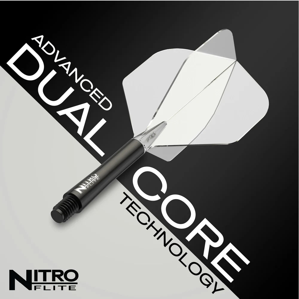 Red Dragon Nitro Flite - Integrated Flight and Shaft Black & Clear