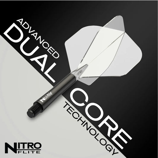 Red Dragon Nitro Flite - Integrated Flight and Shaft Black & Clear