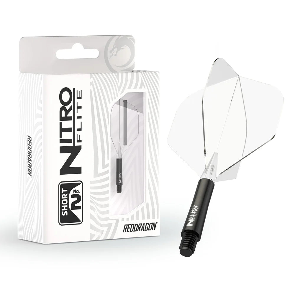 Red Dragon Nitro Flite - Integrated Flight and Shaft Black & Clear