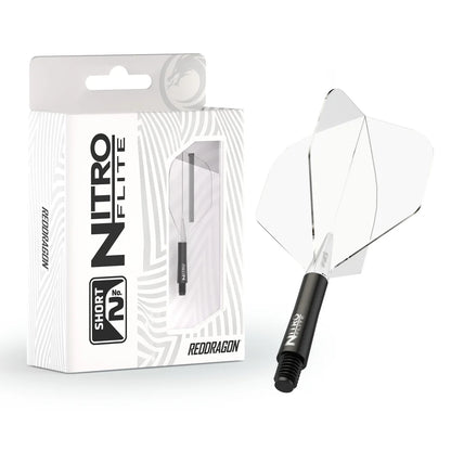 Red Dragon Nitro Flite - Integrated Flight and Shaft Black & Clear