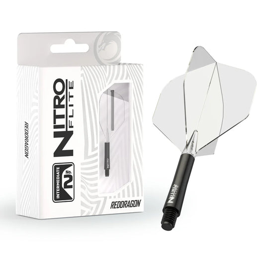 Red Dragon Nitro Flite - Integrated Flight and Shaft Black & Clear