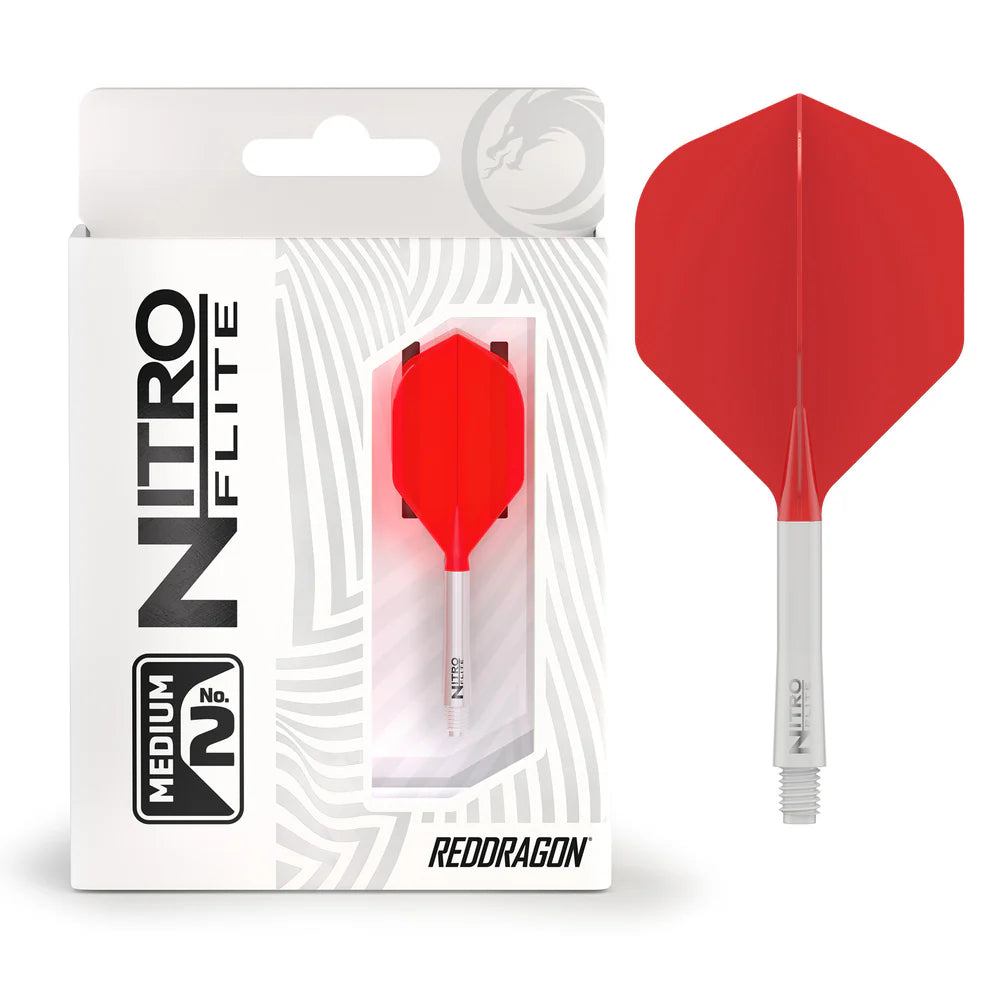 Red Dragon Nitro Flite – Integrated Flight and Shaft White & Red