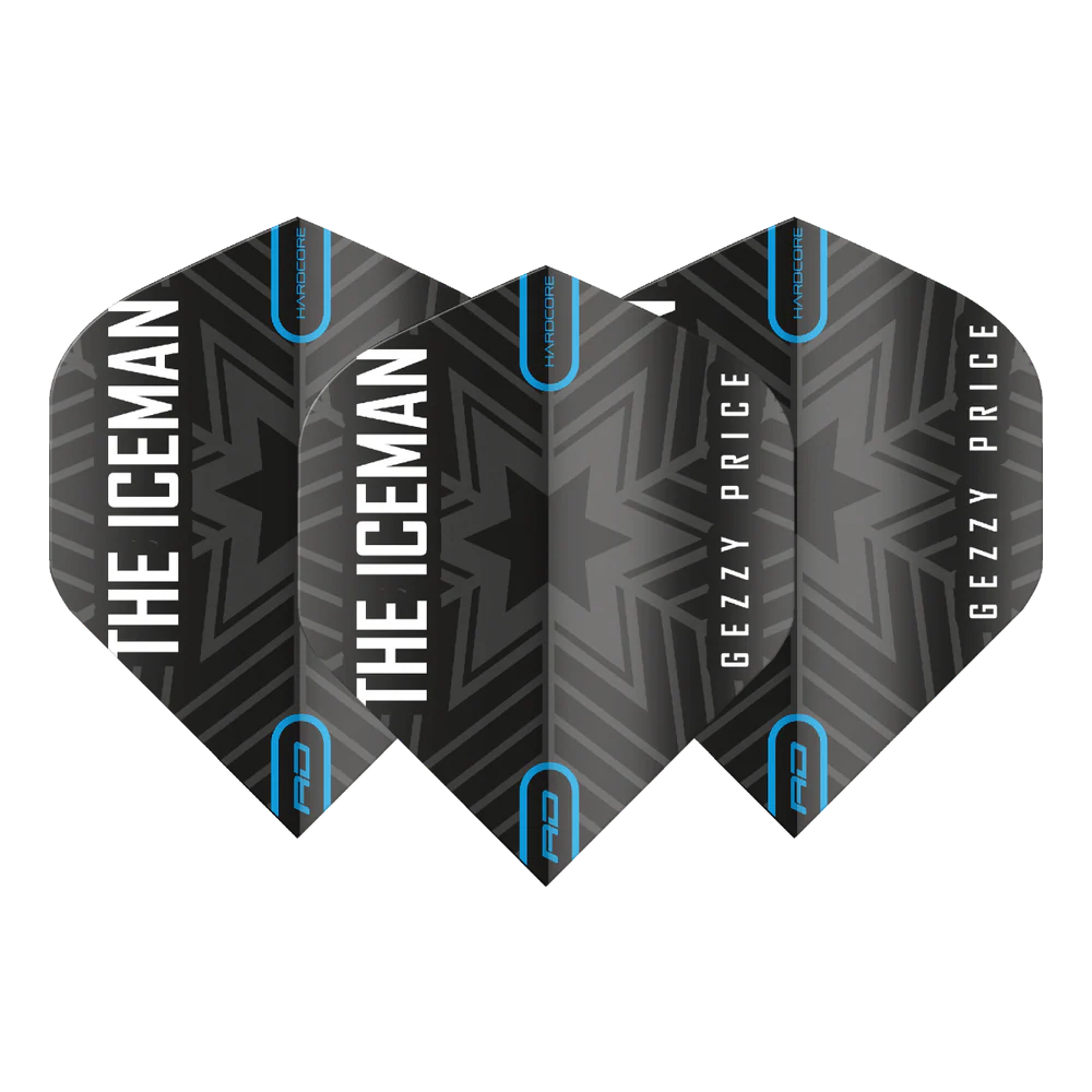 Gerwyn Price Black & Grey Snowflake Logo Hardcore Standard Darts Flights