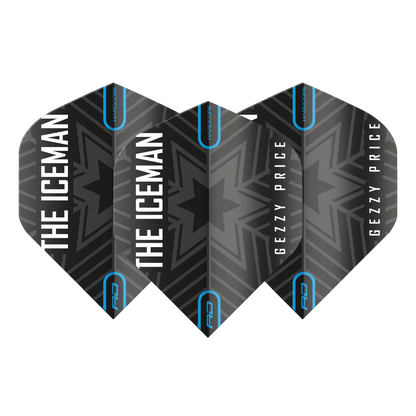 Gerwyn Price Black & Grey Snowflake Logo Hardcore Standard Darts Flights
