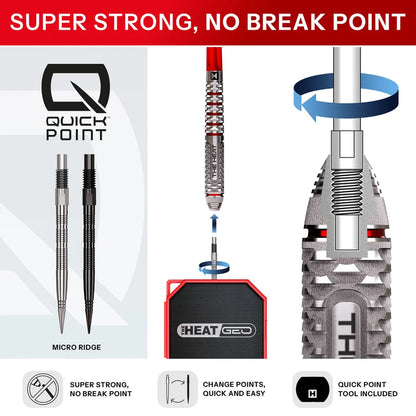 Harrows Damon Heta Geo Quick Point 90% Tungsten Steel Tip Darts