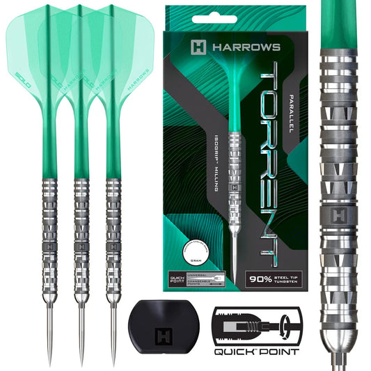 Harrows Torrent Parallel Quick Point 90% Tungsten Steel Tip Darts