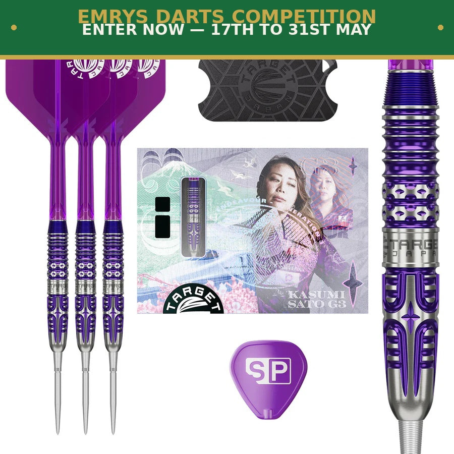 Target Japan Kasumi Sato Endeavour G3 90% Tungsten Swiss Point Steel Tip Darts — WIN THIS SET