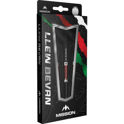 Mission Llew Bevan 90% Tungsten - Black & Red Electro Darts