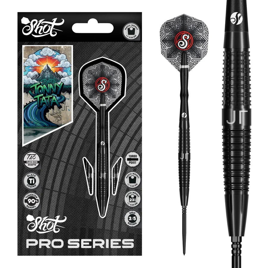Shot Pro Series Jonny Tata Turbo Point 90% Tungsten Steel Tip Darts