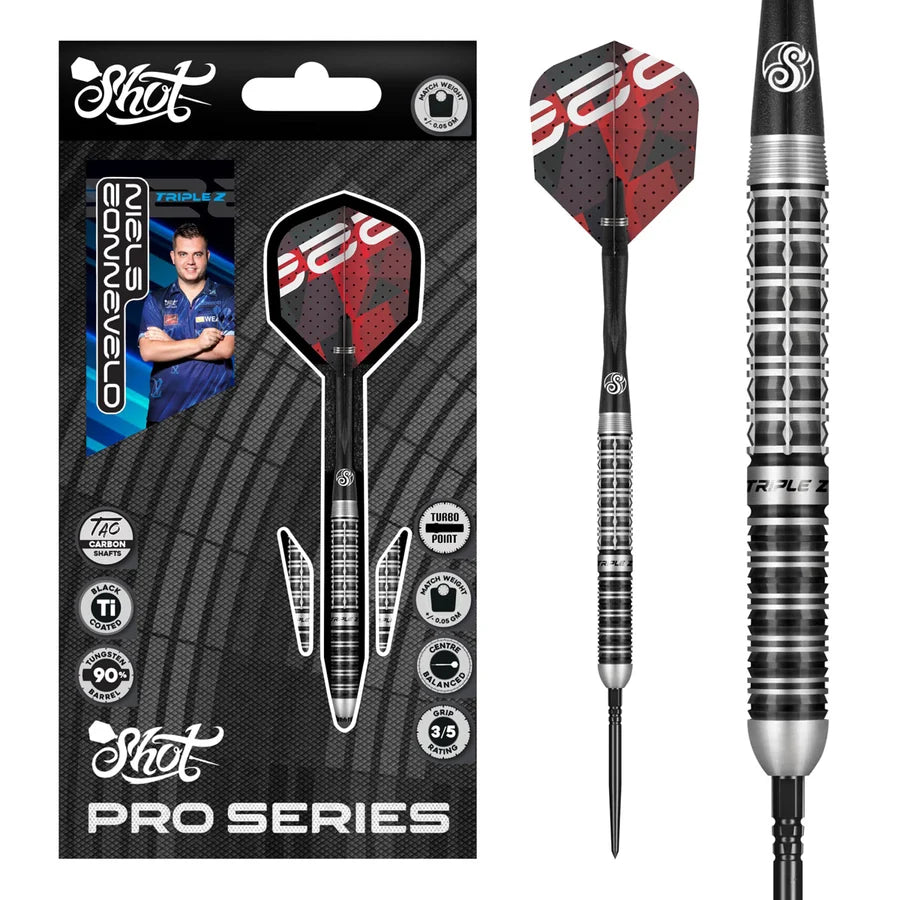 Shot Pro Series Niels Zonneveld 2.0 Turbo Point 90% Tungsten Steel Tip Darts