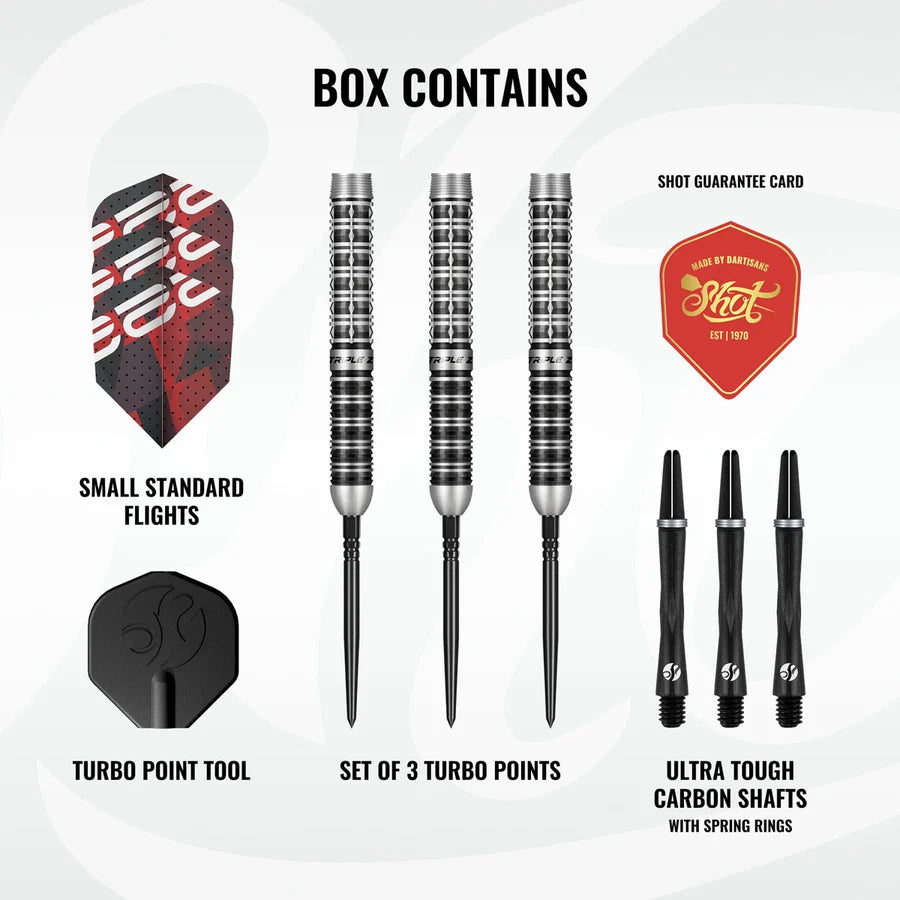 Shot Pro Series Niels Zonneveld 2.0 Turbo Point 90% Tungsten Steel Tip Darts