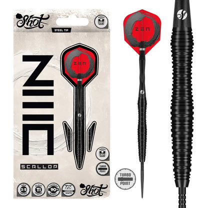 Shot Zen Scallop Turbo Point 90% Tungsten Steel Tip Darts