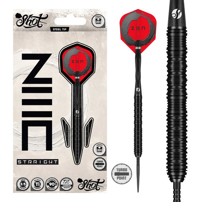 Shot Zen Straight Turbo Point 90% Tungsten Steel Tip Darts