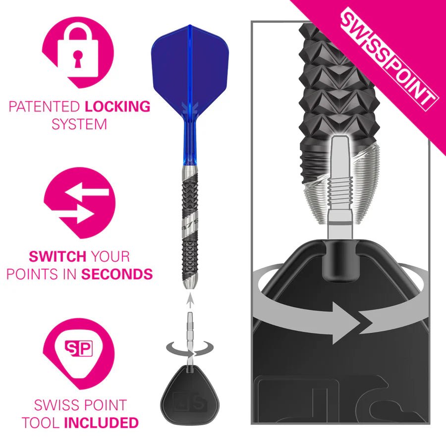 Target 975 Ultra Marine 01 97.5% Tungsten Swiss Point Steel Tip Darts