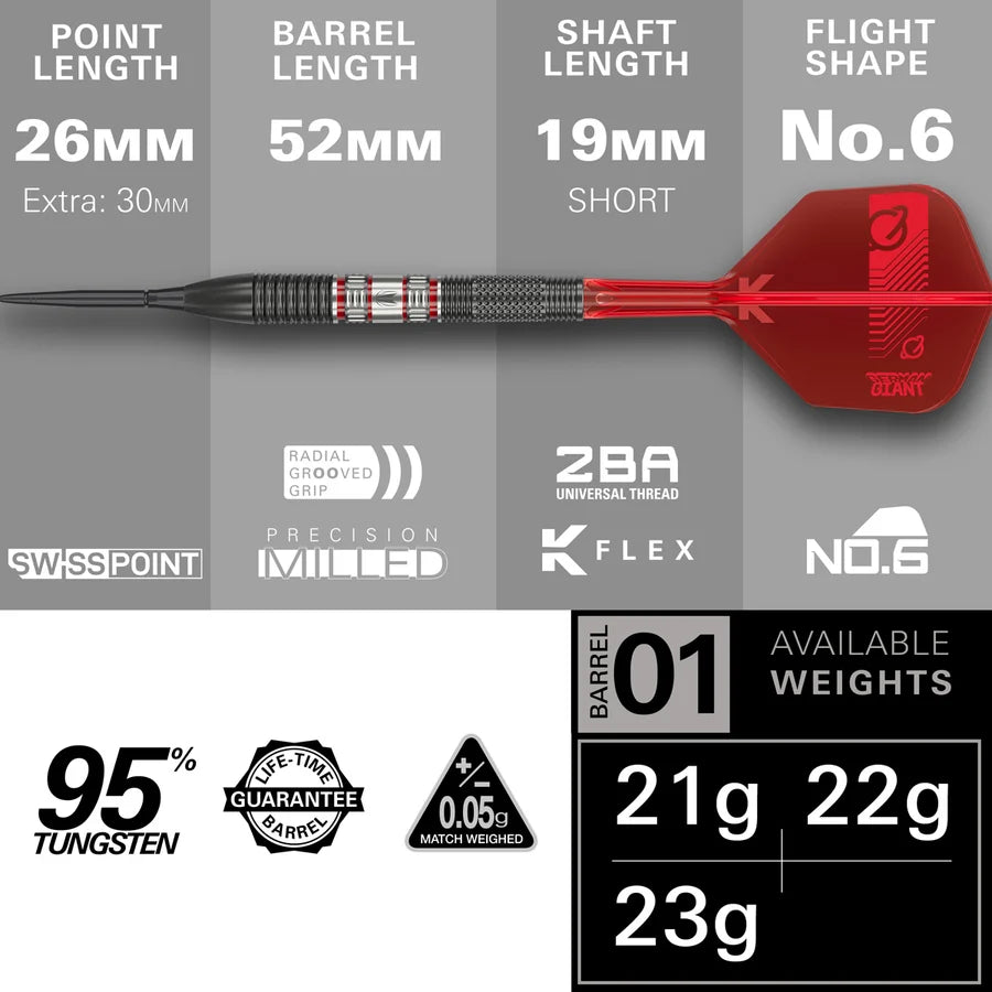 Gabriel Clemens 95K 95% Tungsten SP Steel Tip Darts