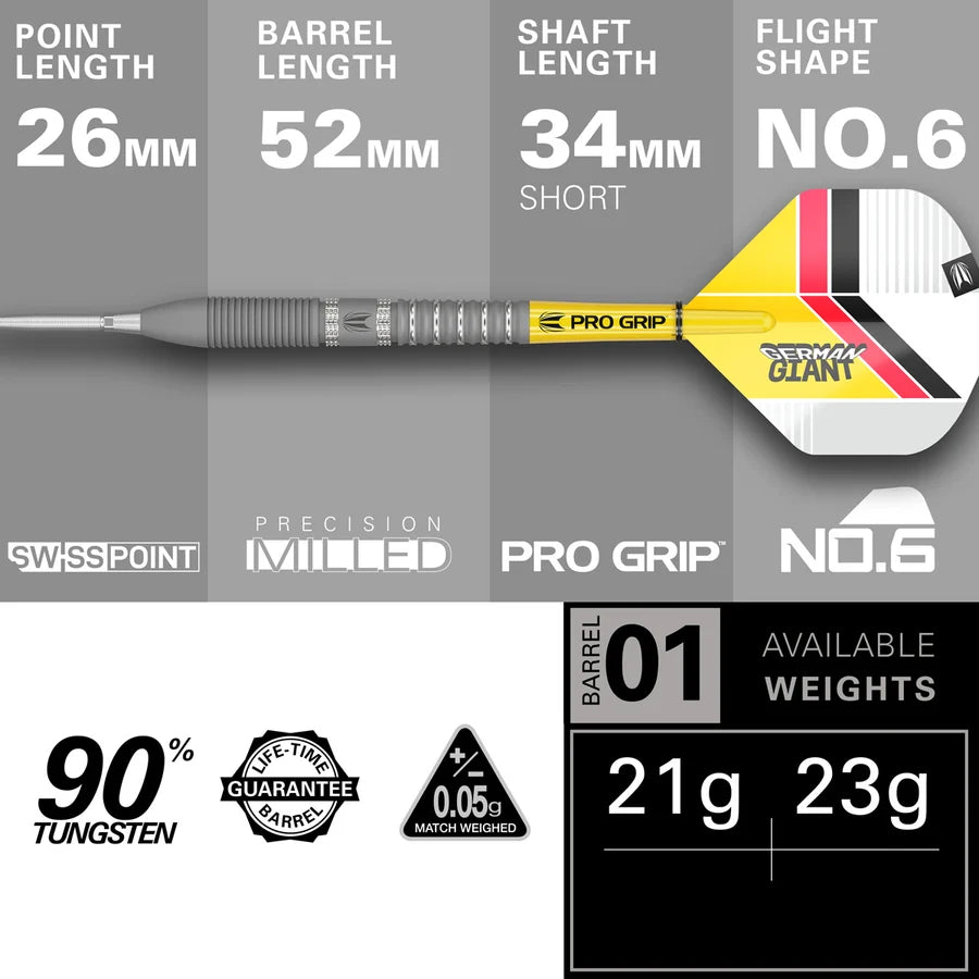 Gabriel Clemens G2 90% Tungsten Swiss Point Steel Tip Darts