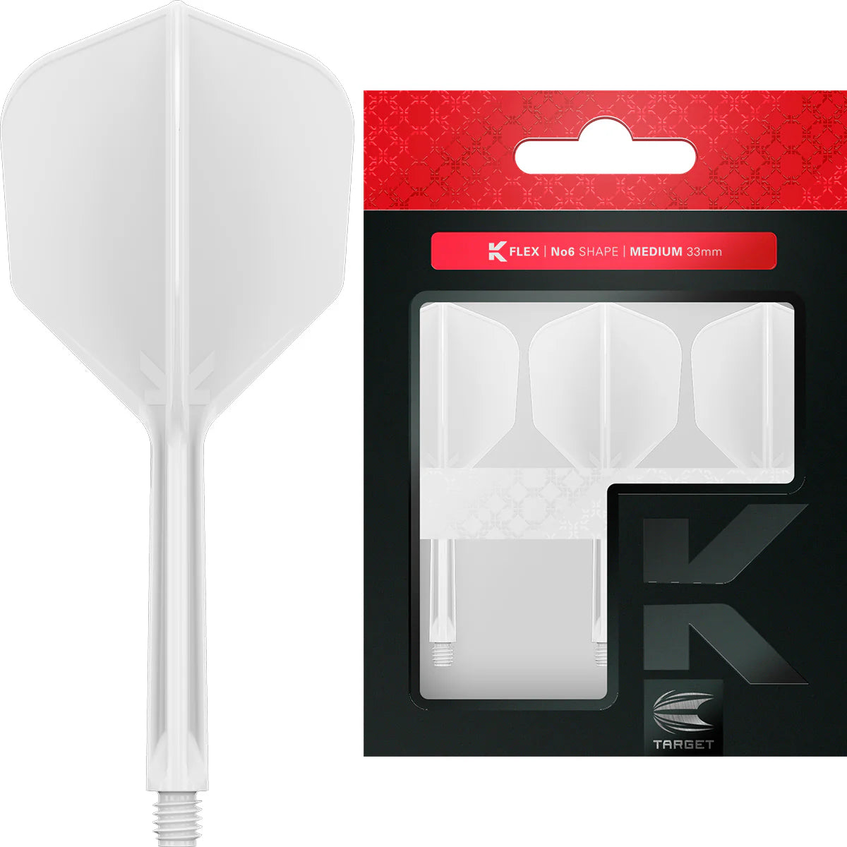White K-Flex No6 Darts Flights